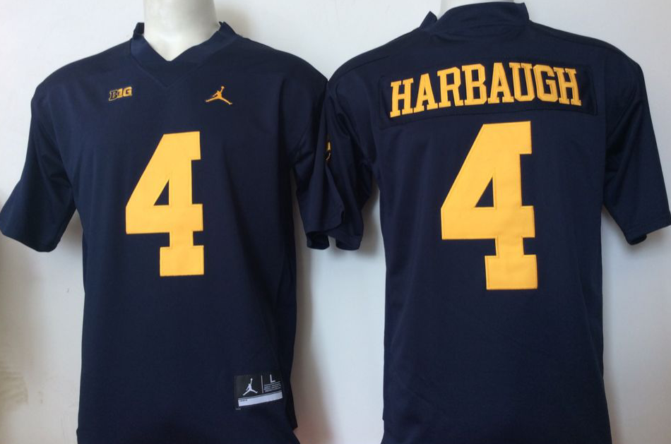 NCAA Men Jordan Michigan Wolverines Blue 4->ncaa teams->NCAA Jersey